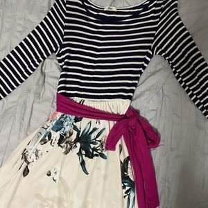 Eg’s Striped & Floral Spring Maxi Dress w/ pockets